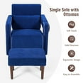 thumbnail image 5 of Costway Modern Berber Fleece Single Sofa Chair w/ Ottoman & Waist Pillow Blue, 5 of 11