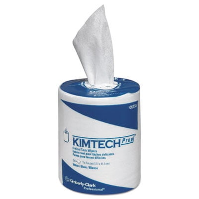 KIMTECH SCOTTPURE Critical Task, Center-Pull Roll Jr., 7 x 7, White, 225/Roll, 6/Carton