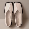 thumbnail image 6 of Purcolt Flats for Women Trendy Casual PU Leather V-Cut Square Toe Slip On Ballet Shoes Lightweight Comfort Soft Sole Dress Shoes for Walking Work Office, 6 of 7