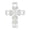 White Carved Cross Scroll Cross Asymmetrical 18" x 1" x 24", variant on DecMode Brown Wood Carved Cross Cross Wall Decor with Metal Scrollwork