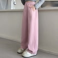 thumbnail image 2 of Girls' Cargo Jogger Pants Comfort Soft High Waisted Straight Leg Pants Breathable Mid-Rise Straight Leg Cargo Pants Pants Kids Clothes Pink 10-11 Years, 2 of 4