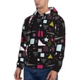 thumbnail image 3 of Naloa Colorful Geometry Men's Casual Hooded Collar Drawstring Hoodies Pullover Sweatshirts Casual Long Sleeve Shirts-Medium, 3 of 7