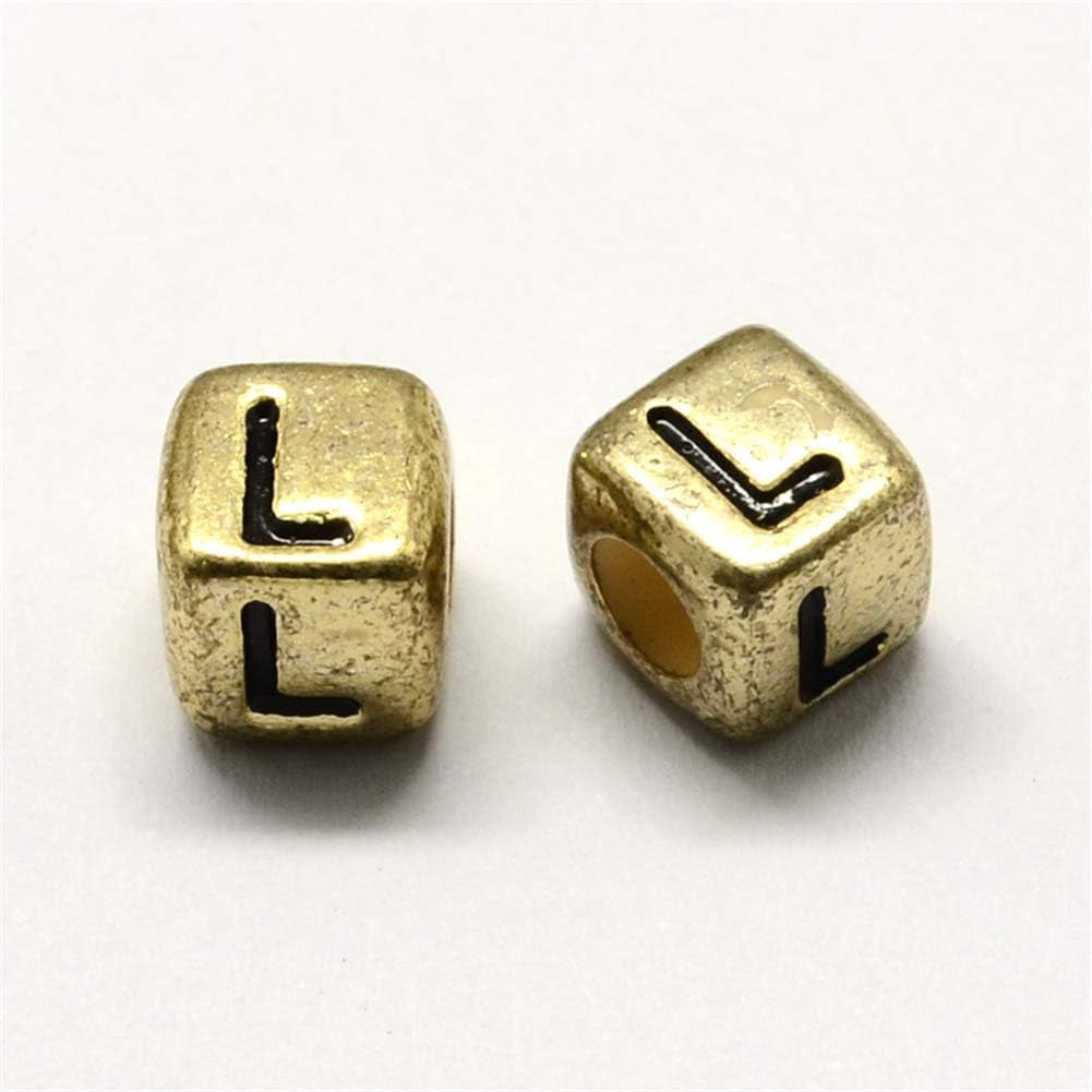 500g Large Hole Acrylic Alphabet European Beads Cube Letter Loose Beads 6x6mm for DIY Crafs 2950pcs/500g Acrylic