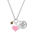 thumbnail image 1 of Delight Jewelry Brown Crystal Bicone - Light Pink Heart Nurse Strong Zoe Necklace, 1 of 4