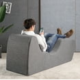 thumbnail image 2 of Zinus Lotus Zero Gravity Foam Indoor Chaise Lounger, Herringbone Dark Grey, 2 of 8