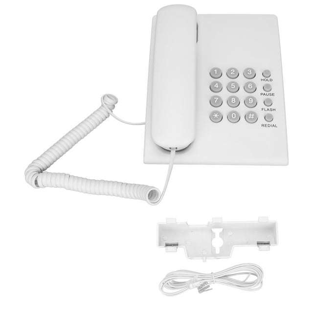 Teléfono de escritorio montado en la pared, rellamada del último número, modo PT, teléfonos fijos con cable para el hogar y el hotel