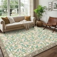 thumbnail image 4 of FairOnly 9'x12'Botanical Garden Washable Rug Bird & Fruit Non Slip Carpet for Boho Living Rooms Low Pile Stain Resistant Floor Cover for Bedroom Kitchen,Beige, 4 of 7