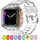 thumbnail image 1 of Correa protectora de gel deportiva para hombre y mujer, compatible con Apple Watch Ultra 2/1 Series 1-9 y SE, 38 mm, 40 mm, 41 mm, 42 mm, 44 mm, 45 mm, transparente, 1 of 5