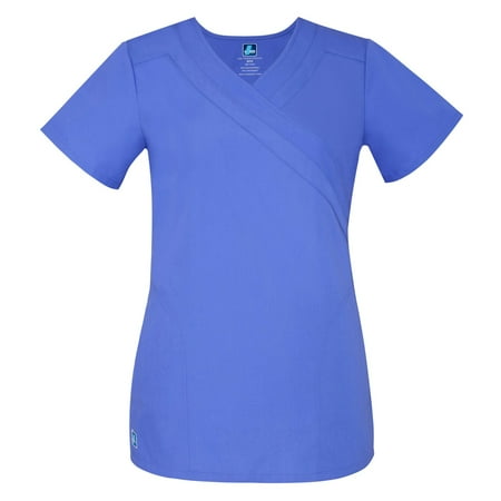 - Adar Universal Double Mock Wrap Top - 2630 - Ceil Blue - XS