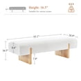 thumbnail image 4 of Zesthouse 55.1" Upholstered Bench, Modern Boucle Ottoman Bench with Wooden Legs, Entryway Bench for Bedroom Living Room, White, 4 of 13