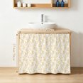 thumbnail image 4 of Orange Flower Leaf Cabinet Curtains 28"W x 35"L, Botanical Plant Floral Tree Branch Under Sink Skirt for Bathroom Vanity Kitchen Self Adhesive, Dust-Proof Privacy Curtain for Closet Shelves, 4 of 9