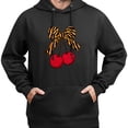 thumbnail image 3 of Sudadera con capucha con estampado de cerezas y rayas de tigre, mezcla de algodón suave, manga larga informal para mujeres y adolescentes, 3 of 5