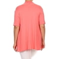 thumbnail image 4 of Women's Plus Size Short Sleeves Draped Open Front Solid Cardigan, 4 of 5