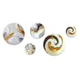 thumbnail image 2 of Designart "Marble Abstraction in White and Gold I" Modern Transitional Metal Wall Art Set of 5 Piece, 2 of 5