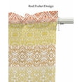 thumbnail image 5 of Orange Boho Linen Curtain Valance for Bedroom/Bathroom/Kitchen/Living/Dining Room Window,Yellow Batik Bohemian Ethnic Tribal Mandala Floral Pocket Topper Drapes Decorative Cafe Drapery Panel 42"x18", 5 of 6