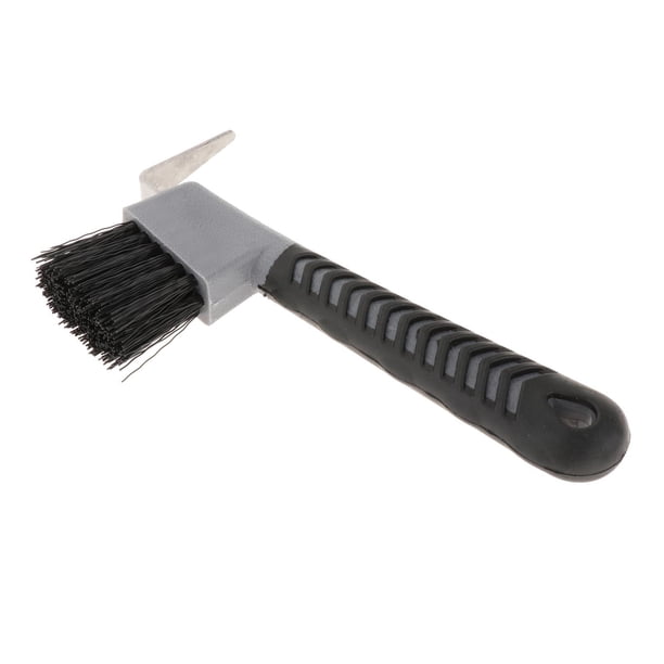 Púa de pezuña de caballo con cepillo, herramienta de aseo ecuestre para caballos de pezuñas de caballo Mango de goma suave pezuñas de caballo Color aleatorio Sunnimix Cepillo para pezuñas de caballo
