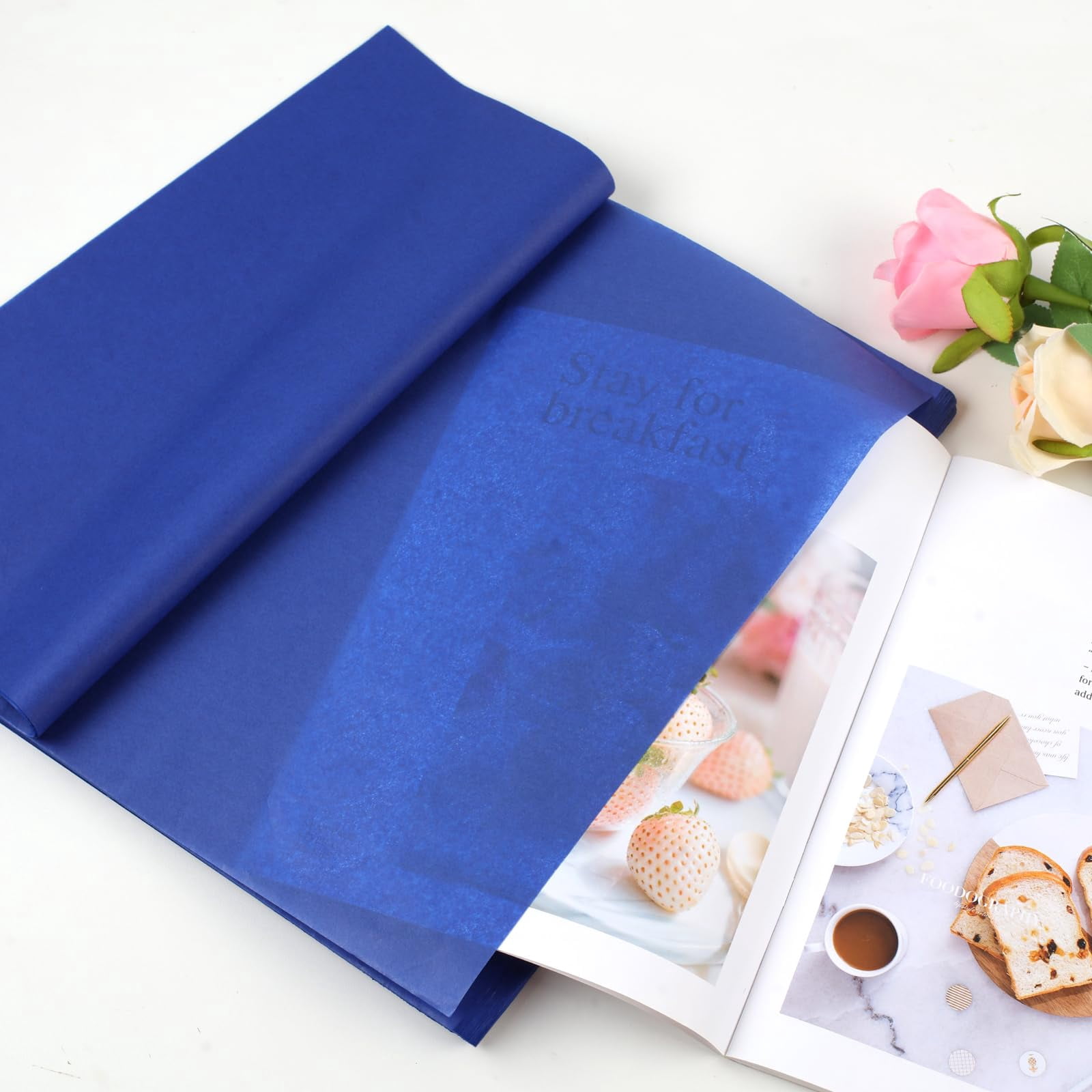 140 Sheets Tissue Paper – 14 x 20 Inch, Bulk for Gift Wrapping, Wedding, Birthday, DIY Crafts, Arts, Decor, Available in Black, Blue, Green, Pink, and White