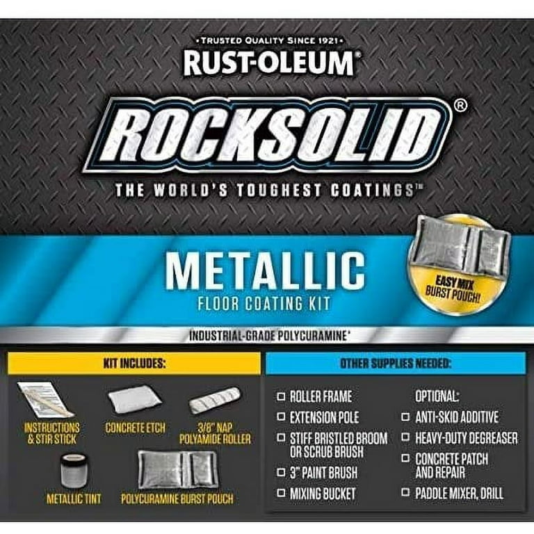 Rust Oleum 299743 Rocksolid Metallic Garage Floor Coating Gunmetal