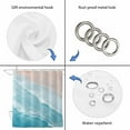 thumbnail image 4 of Blue Coastal Wave Shower Curtain, Waterproof Shower Curtains for Bathroom, Summer Modern Ocean Beach Washable Fabric Bathtub Curtain Set Bath Decor with 12 Hooks Extra Long 72"x96", 4 of 8