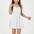 thumbnail image 4 of Toddler Girls Short Sleeve Dresses KkSLirnhs Children's Summer Solid Self Cultivation and Leisure Sports Dress for Girls Sleeveless Round-Neck Dress for Kids 14-15Years White, 4 of 8
