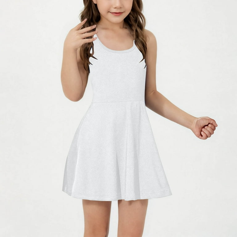 Girl's Sleeveless Tennis Dress, Kids Racerback Athletic Sundress, Solid Color Sports Skater Dresses Outfit Child Short Sleeve Summer Dresses White 12-13Y - Walmart.com Girl's Sleeveless Tennis Dress, Kids Racerback Athletic Sundress, Solid Color Sports Skater Dresses Outfit Child Short Sleeve Summer Dresses White 12-13Y - Walmart.com