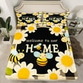 thumbnail image 2 of Erosebridal Honey Bee King Bed Sheets Set,Spring Daisy Flowers Sheet Set,Cute Bees Bedding Set,Black Grey Buffalo Plaid Flat Fitted Sheet,Nature Floral Top Sheet,4 Pcs, 2 of 5