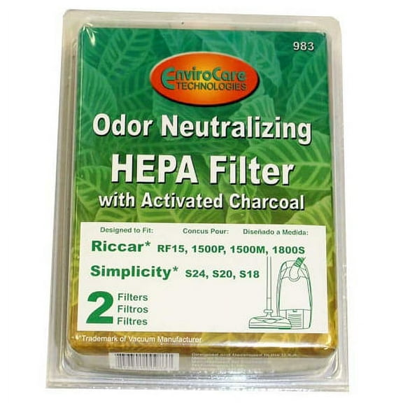 Riccar / Simplicity Vacuum Filters F15 1500 1800 S24 520 S18 by Envirocare