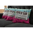 thumbnail image 2 of Ambesonne Saying Throw Pillow Cover 4 Pack, Frame Retro, 18", Magenta Aqua Brown, 2 of 6