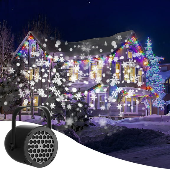 Ryhampaper Christmas LED Projector Snowflake Snowfall Show Lights Laser Moving Landscape Xmas Decor Lamp Indoor