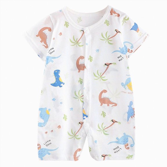 Ccpelsie Baby Boy and Girl Summer Outfit Short Sleeve Embroidery Collared Romper Button Striped Bodysuit Jumpsuit Clothes(Sky Blue,12-18 Months)