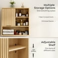 thumbnail image 5 of EYYTHUNG Fluted Wall-Mounted Cabinet Bathroom, Modern Medicine Cabinet with Adjustable Shelf Wood Storage Cabinet, Natural Oak, 5 of 7