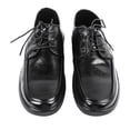 thumbnail image 3 of Zapatos de hombre de piel sintética con cordones y punta redonda, de corte bajo, planos, cómodos y transpirables, color negro 42, 3 of 15