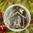 thumbnail image 4 of Eoozwa 5 Packs Nativity Scene Ornament 8cm Round Acrylic Hanging Decor with Religious Christmas Theme for Tree Window Wall Decoration Holiday Home Church Nativity, 4 of 5