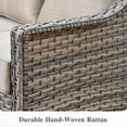 thumbnail image 7 of Ovios 5 Pieces Outdoor Furniture Set High Back All-Weather Wicker Patio Conversation Set with Ottomans, Beige, 7 of 7