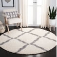 thumbnail image 3 of SAFAVIEH Dallas Logan Geometric Shag Area Rug, Ivory/Grey, 10' x 10' Round, 3 of 7