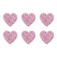 thumbnail image 1 of Uxcell 6Pcs Parches de hierro en forma de corazón 1" Parches para manualidades Rosa claro, 1 of 7