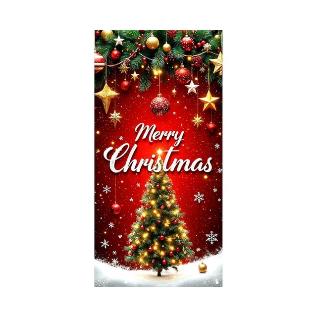 Decoraciones de Navidad Decoración de Puerta de Navidad de 35 X 71 Pulgadas - Patrón de Santa Claus - Decoración de Puerta de Navidad - Decoración de Fiesta de Vacaciones Decoraciones de Navidad de In