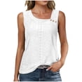 thumbnail image 2 of Fznquz Dressy Womens Summer Tops Sleeveless White Vacation Tank Shirt Business Women Clothes, 2 of 8