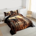 thumbnail image 3 of Manfei Western Theme 3-Piece Full Size Comforter Sets for Female Men,Galloping Horse Bedding Comforter Set,Rustic Retro Farmhouse Lightweight Bedding Sets,Luxury Bedroom Decor,Reversible, 3 of 8