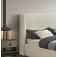 thumbnail image 5 of Queen Size Cream Platform Bed Frame 46" High Headboard Tall Upholstered Bed, 5 of 14