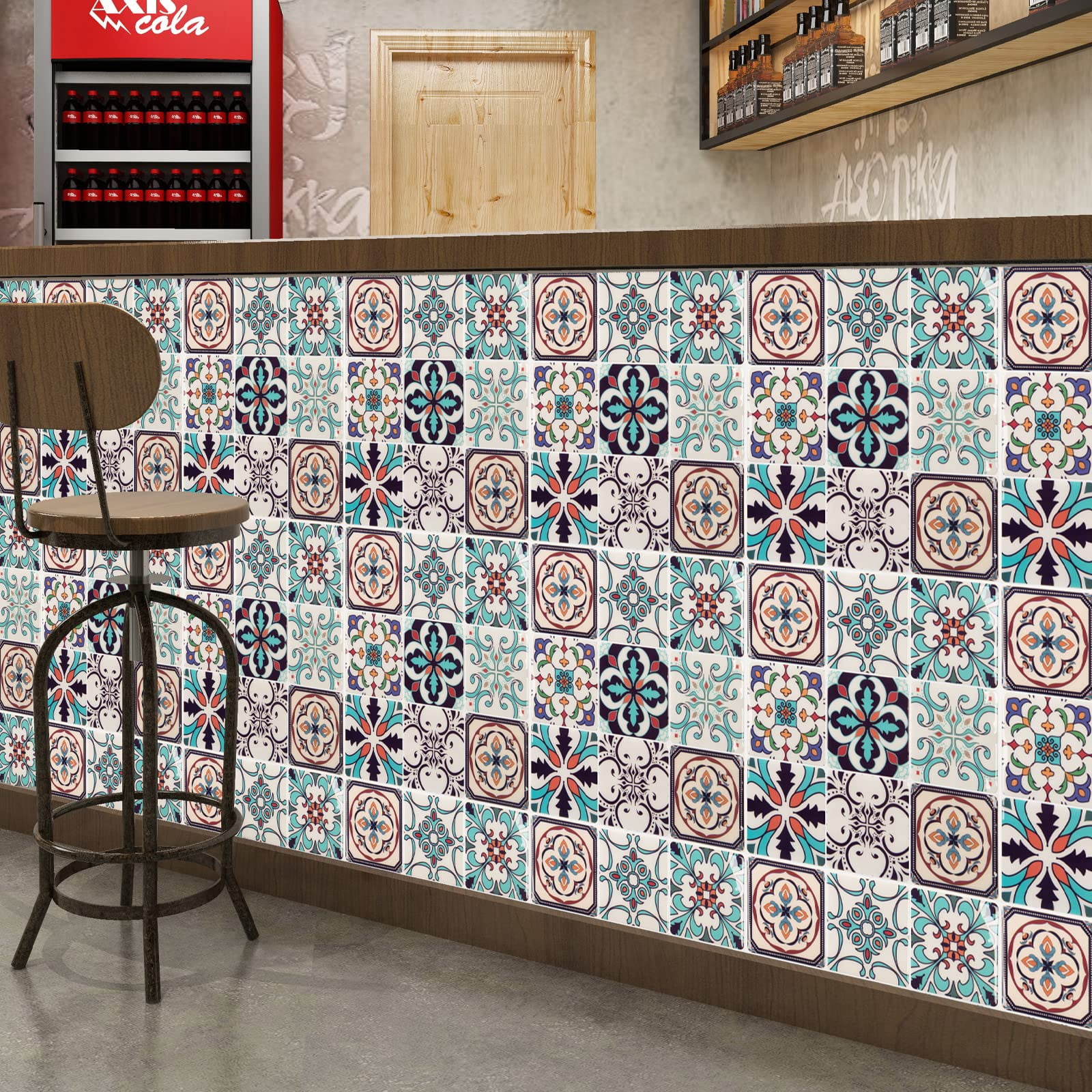 Peel And Stick Backsplash Tile Stickers  Maximum Blue Green For Kitchen On Wall Tiles (10 Sheets)