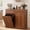 Brown, variant on YOCWO Tilt Out Trash Cabinet, 10 Gallon Farmhouse Laundry Hamper Cabinet with 1 Drawers, Hidden Wooden Trash Can Cabinets with Storage Basket for Kitchen, Natural