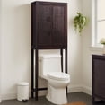 thumbnail image 2 of Teamson Home Hatteras Modern Over Toilet Storage Cabinet with Rattan Doors & Shelves, Bathroom Organizer with Solid Wood, 2 of 13
