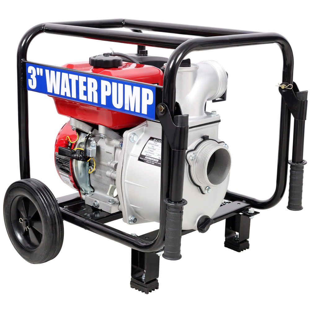 Portable Gasoline Water Pump - 2-Stroke Engine Powered Pump for Yard Drainage, Pool Transfer & Fire Protection