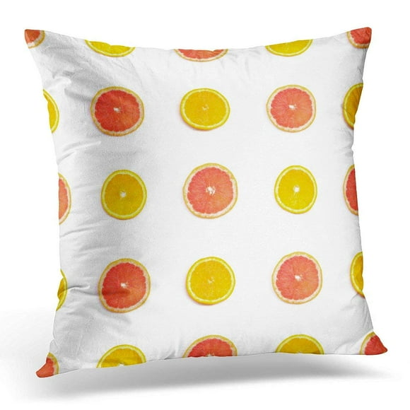 EREHome Colorful Barberry of Orange Grapefruit Slices on White Red Bright Pillow Case Pillow Cover 18x18 inch