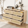 thumbnail image 2 of Algherohein Rattan Double Dresser with 6 Drawer for Bedroom,Natural Chest of Drawers,Adult, 2 of 7