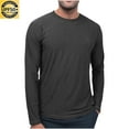 thumbnail image 2 of yoeyez Men's Sun Protection Shirts Solid Color Long Sleeve Sunscreen Shirt Lightweight Breathable Spf Rash Guard for Fishing Hiking Swimming Running Dark Gray,L, 2 of 7