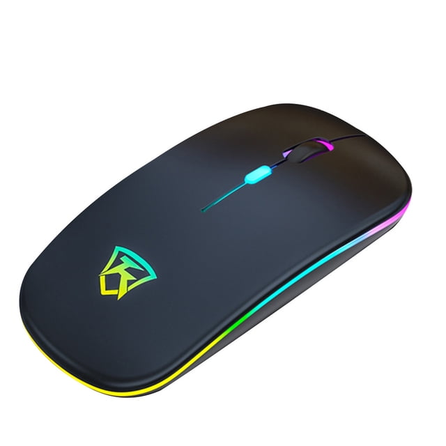 Ratón óptico inalámbrico USB recargable LED RGB Ratón Ordenador portátil Ratones DPI ajustables kenally EL000543-03B