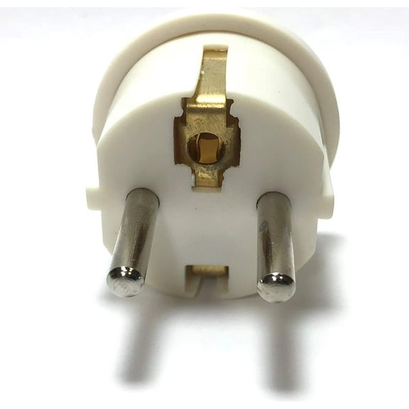 Seven Star Universal Travel Plug Adapters For Europe White Multi-packs (1 Pack, USA to European - 2 Round Pins - Type E/F)