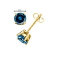 thumbnail image 2 of Aonejewelry 0.20 CTW Round Blue Diamond Solitaire Stud Earrings In 14K Gold, 2 of 4